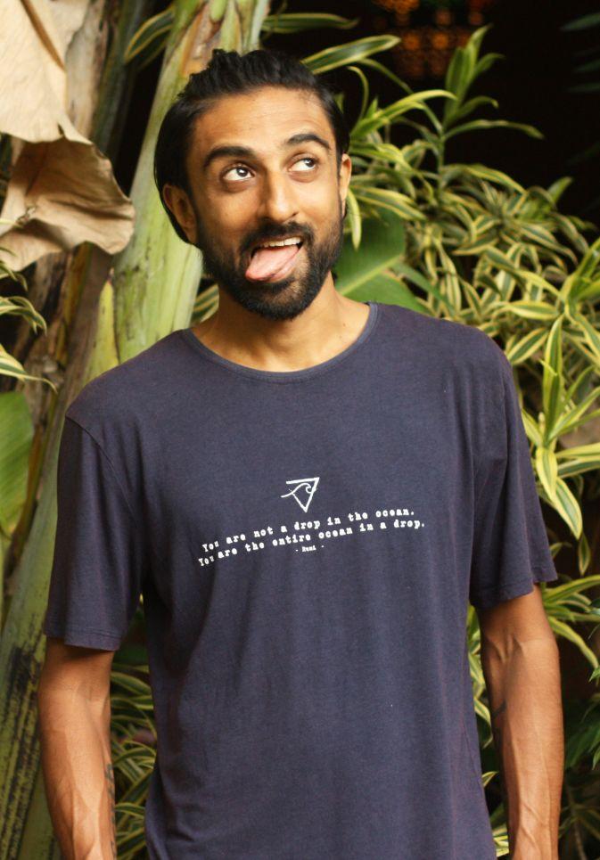 Free Spirit *NEW* Drop In The Ocean Organic Cotton Bamboo Men's / Unisex Yoga Tee