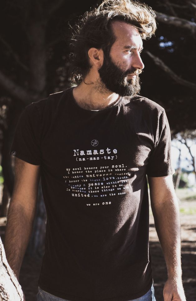 Free Spirit *NEW* Namaste Organic Cotton Bamboo Men's / Unisex Yoga Tee