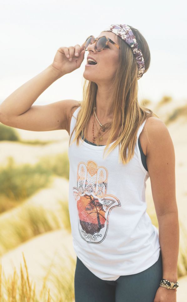free spirit *NEW* Sukuma Sunset Organic Cotton Bamboo Yoga Top