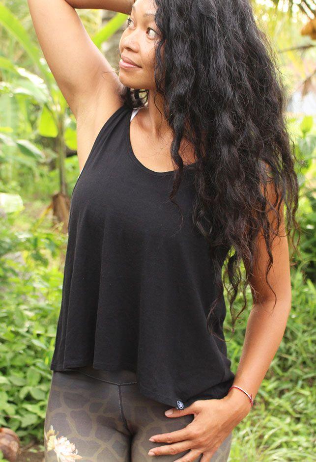 Free Spirit *NEW* Twist Back Top Organic Cotton & Bamboo Black