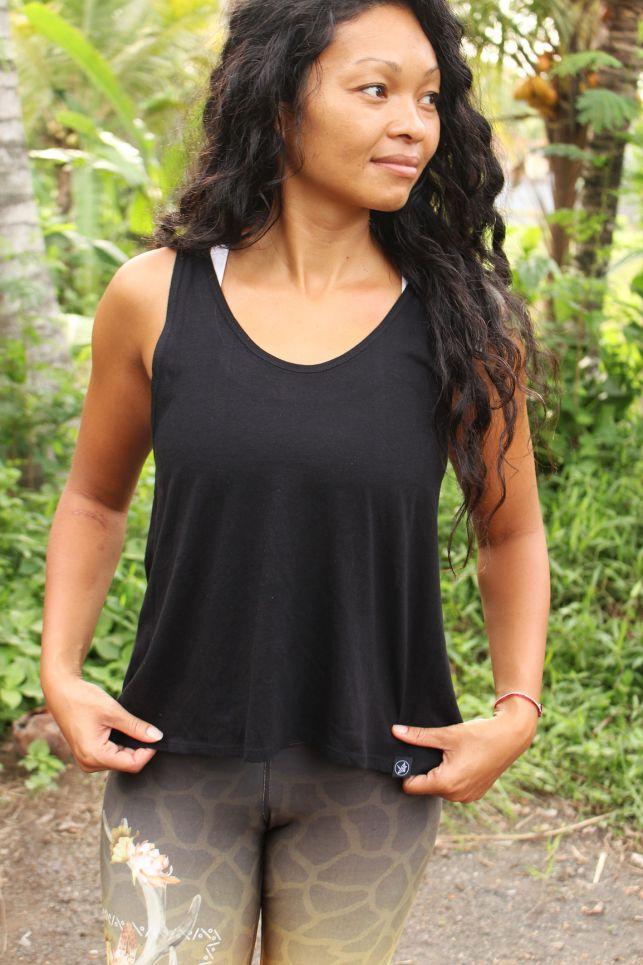 Free Spirit *NEW* Twist Back Top Organic Cotton & Bamboo Black
