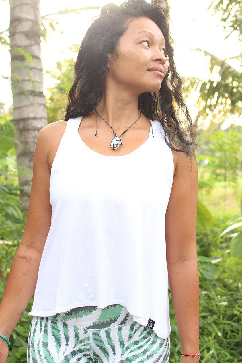 Free Spirit *NEW* Twist Back Top Organic Cotton & Bamboo White