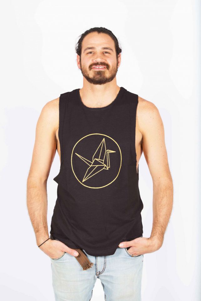 Free Spirit Paper Crane Organic Cotton Bamboo Unisex Tank