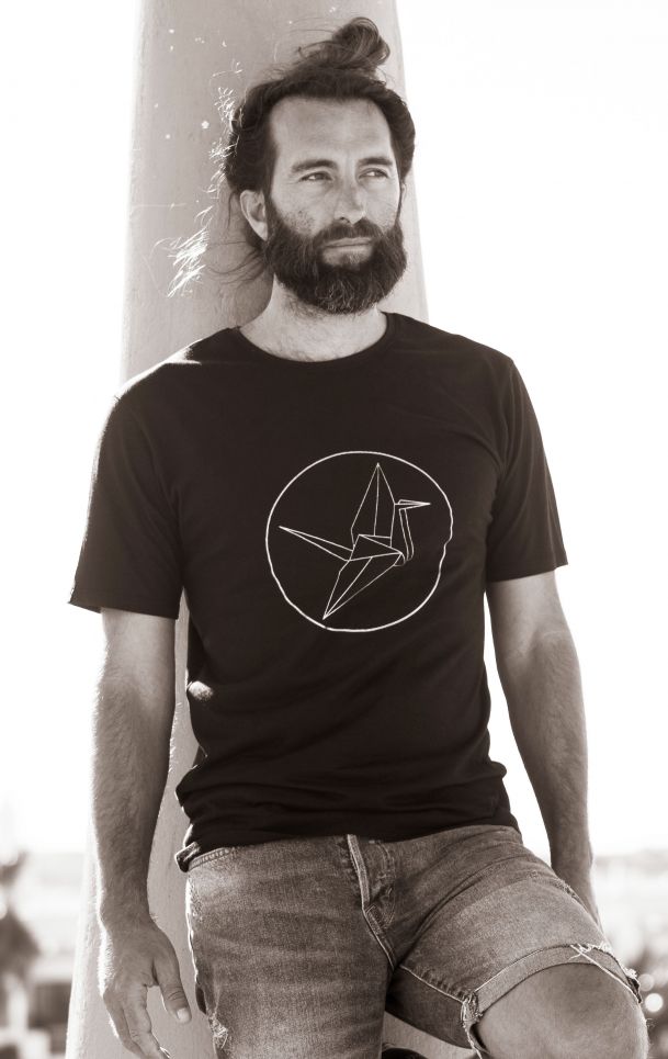 Free Spirit Paper Crane Tee Organic Cotton Bamboo Men's / Unisex Yoga Tee