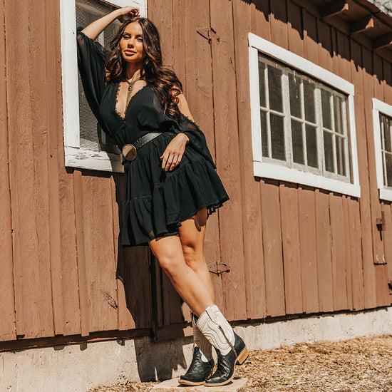 Freebird Warrick - Black Ostrich Multi