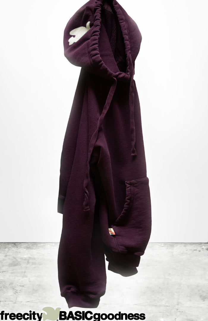 freecity BASICGOODNESS LIGHT TERRY/FLUFF hoodie - eggsplant