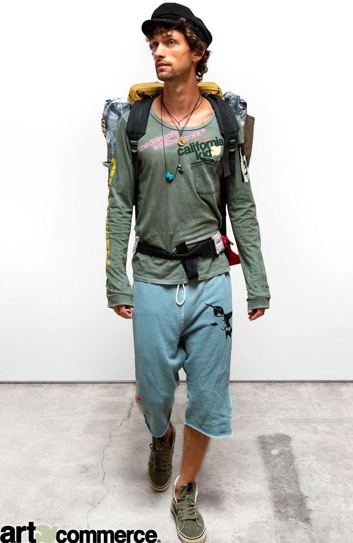 freecity CALIFORNIA KID "i gotta new life" HOME/STUD SUPERVINTAGE POCKET T longsleeve - greendirt powder