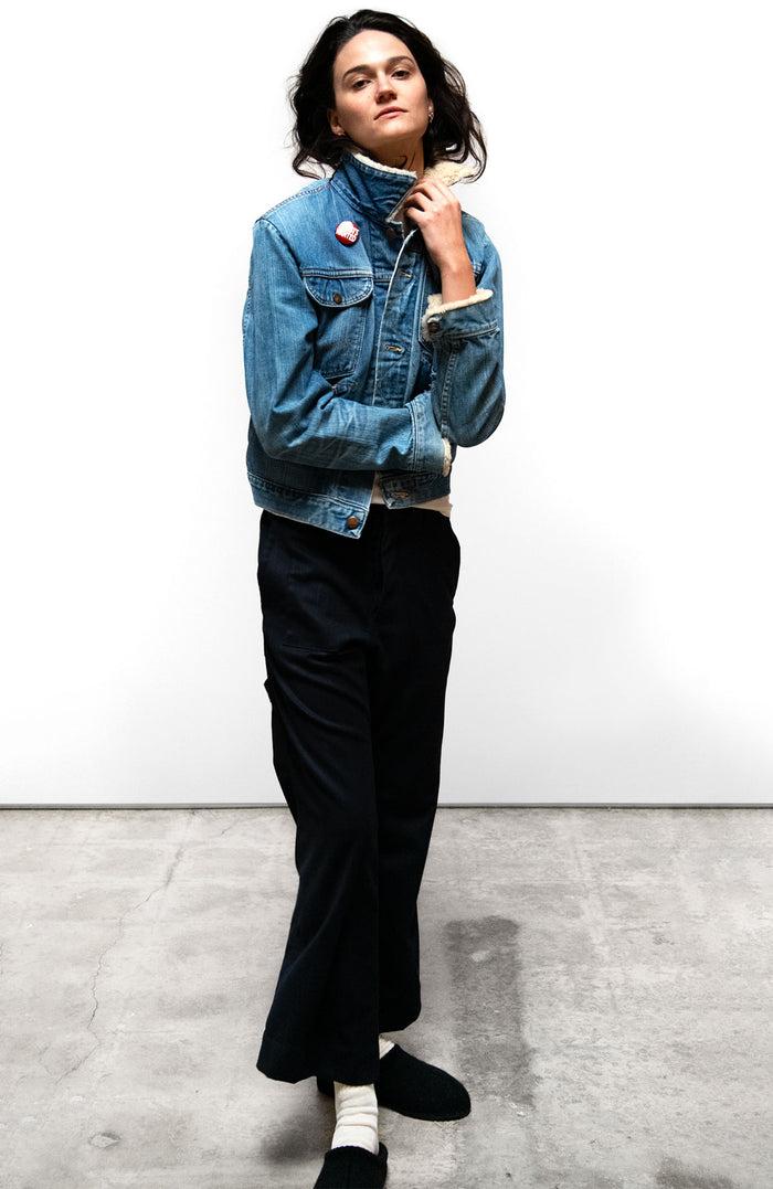 Freecity FAVOLAMOVE CASHMERE BLEND FRENCH SAILOR PANT - Deeply Navy