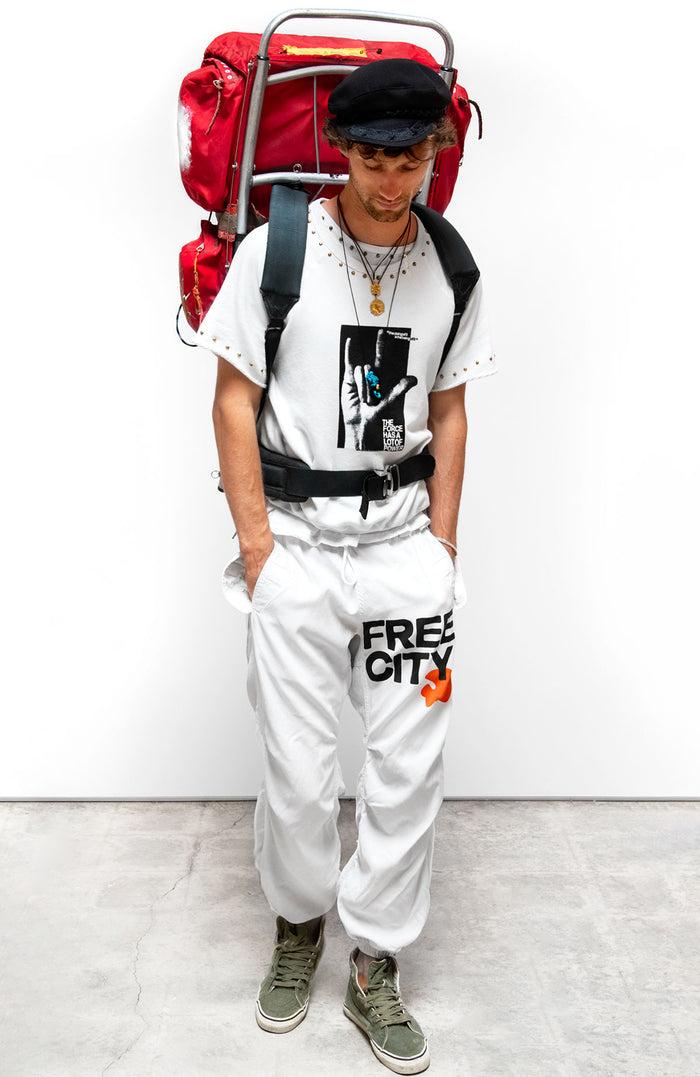 freecity FLAP/SNAP FREECITYLARGE MATTE/SATIN AIRJUMP PANT - laundry whites