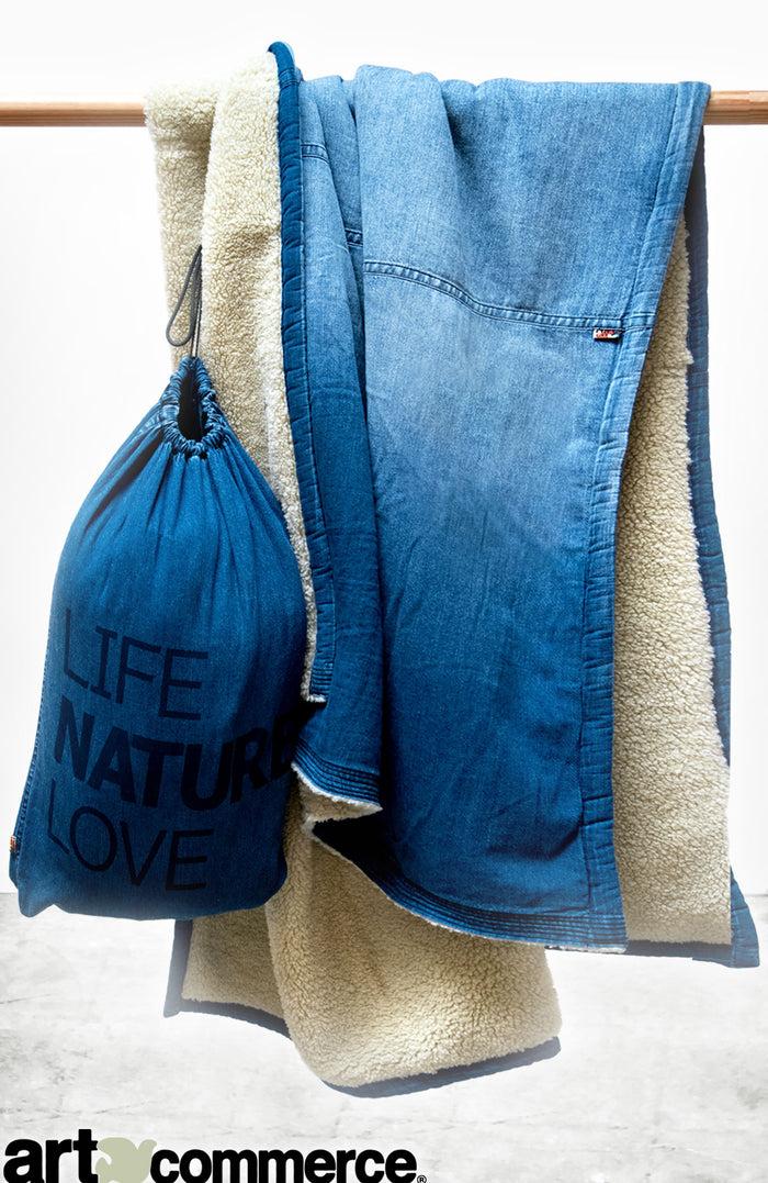freecity FREECITY X COMMUNE INDIGO SHERPA-BEAR BLANKET