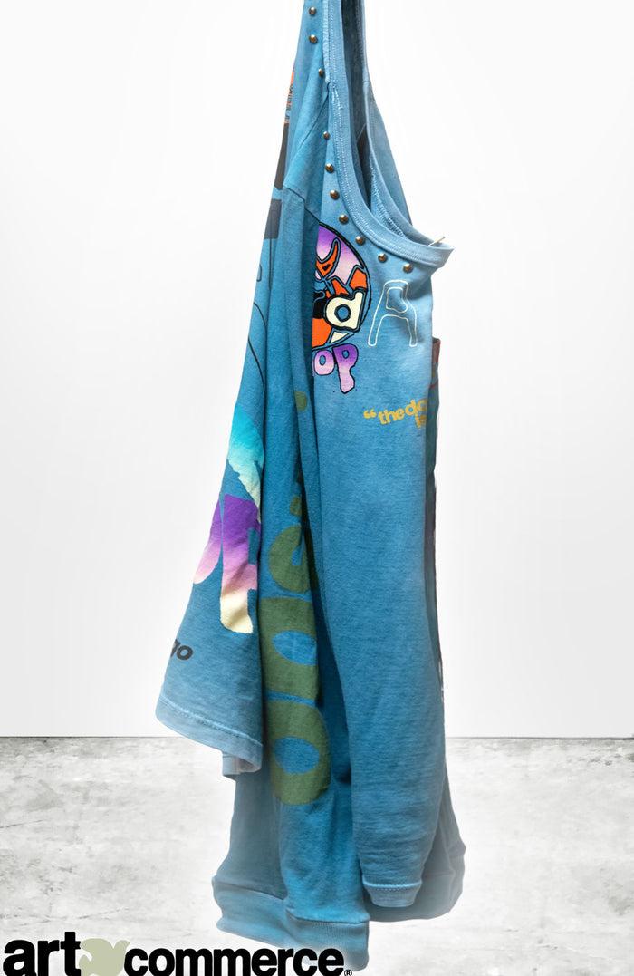 Freecity RTU CIRCA'2005 FREECITY SUPERSHOP ARTYARD MALIBU HOMAGE SUPERVINTAGE HOME/STUD POCKET T - BLUECARDUST POWDER