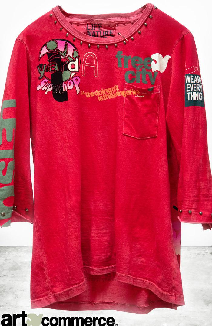 Freecity RTU CIRCA'2005 FREECITY SUPERSHOP ARTYARD MALIBU HOMAGE HOMECUT/STUD SUPERVINTAGE T - Hotred Powder