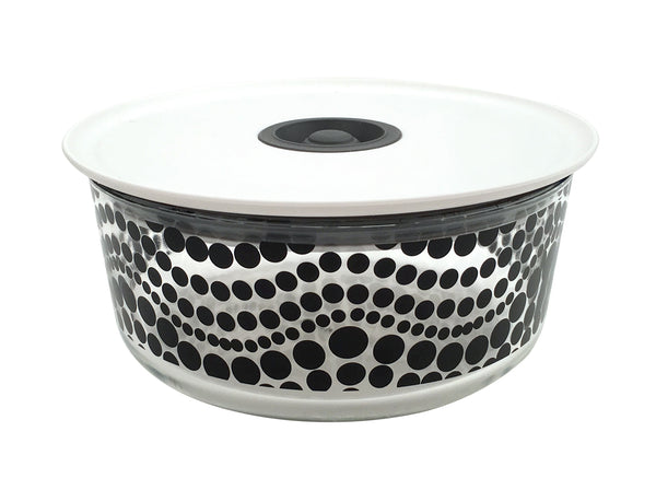 French Bull Bindi B&W 27oz Glass Storage Storage Container Set