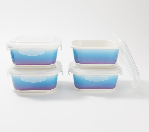 French Bull Blue Ombré 9oz Porcelain Food Storage Container Discontinued