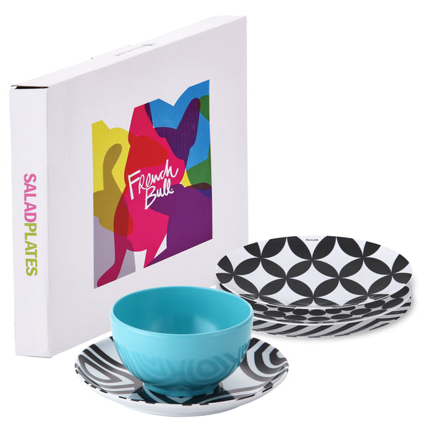 French Bull B&W 9" Plate Set Salad Plate