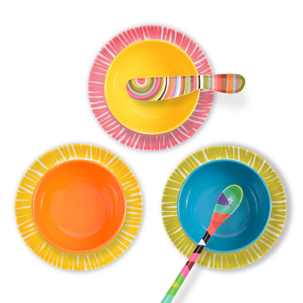 French Bull Fringe 6" Plate Set Appetizer Plate