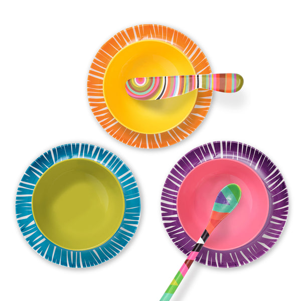 French Bull Fringe 6" Plate Set Appetizer Plate