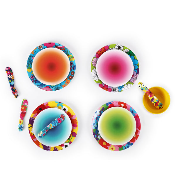 French Bull Garden Florals 9" Plate Set Salad Plate