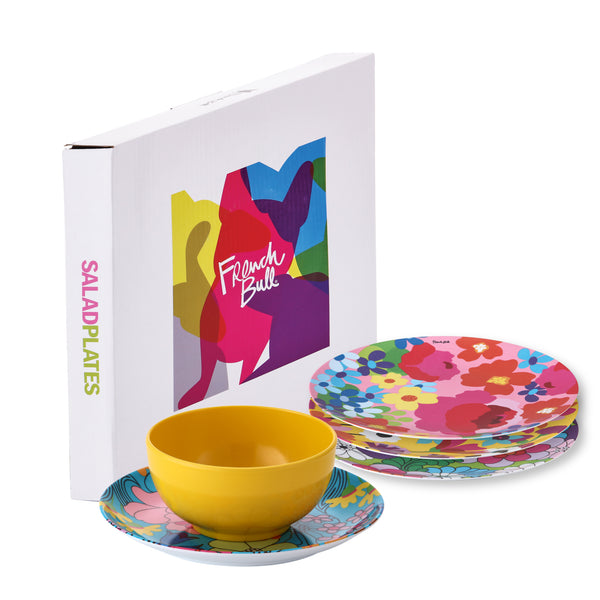 French Bull Garden Florals 9" Plate Set Salad Plate