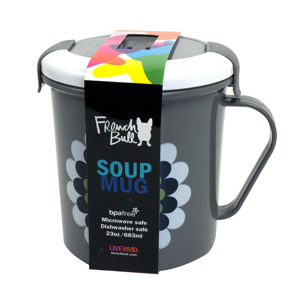 French Bull Mandala Mosaic Flower 23oz Soup Mug