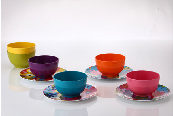 French Bull Garden Florals 6" Plate Set Appetizer Plate