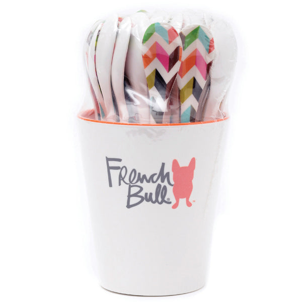 French Bull Multi 50pcs Dessert Spoon Set With Vessel Vessel