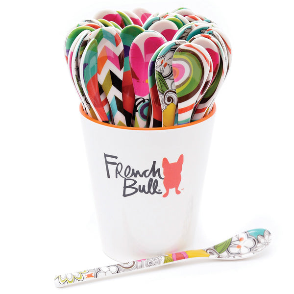 french bull Multi 50pcs Dessert Spoon Set with Vessel Vessel