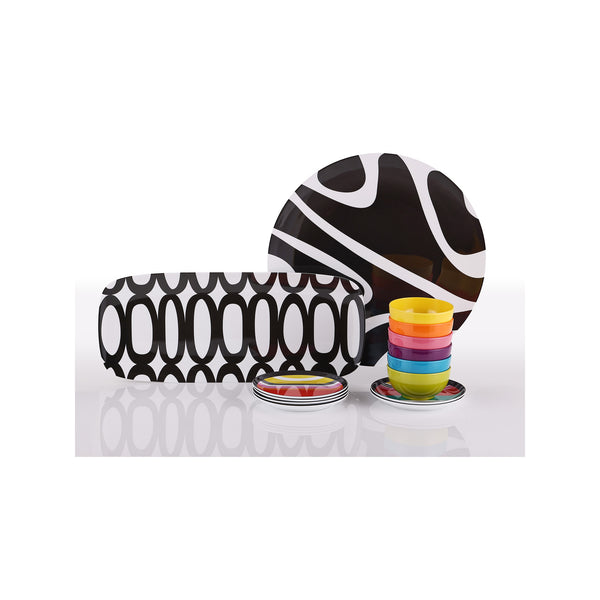 French Bull Oval B&W 19" Rectangular Platter Platter