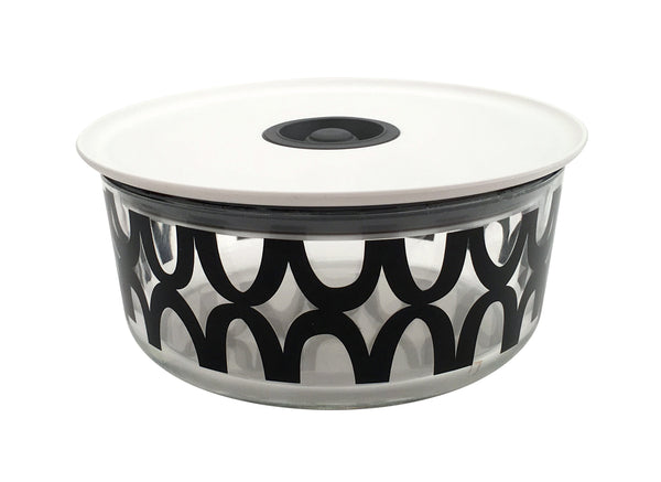 French Bull Oval B&W 27oz Glass Storage Storage Container Set