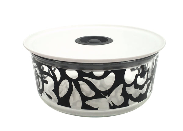 French Bull Palais B&W 27oz Glass Storage Storage Container Set