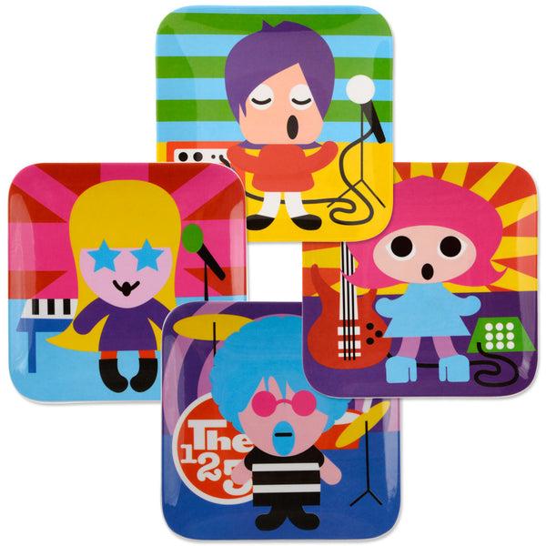 French Bull Rock Stars Kids Plate Set Square Plate Set