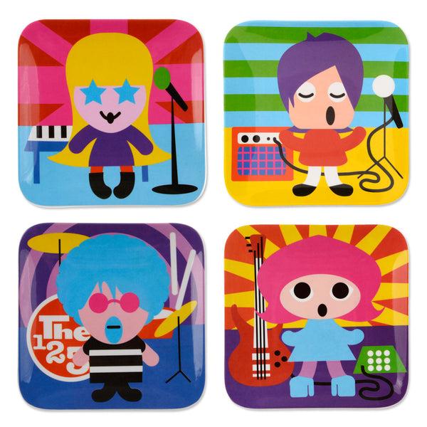 french bull Rock Stars Kids Plate Set Square Plate Set
