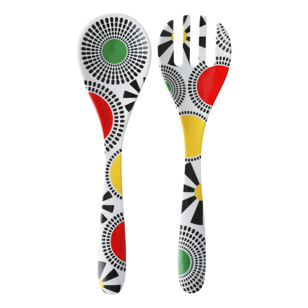 French Bull Studio Check 13" Server Set Salad Servers