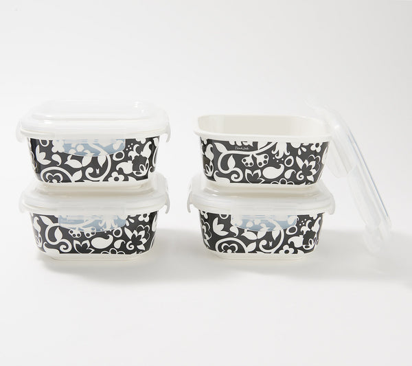 French Bull Vine Square Porcelain Food Storage Container Discontinued