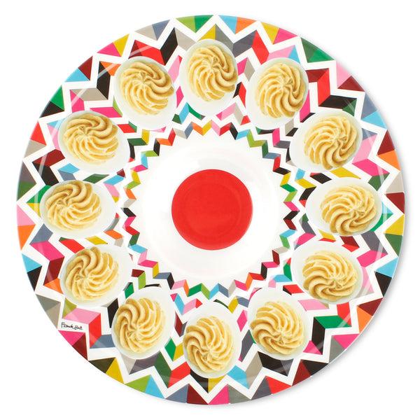 French Bull Ziggy Egg Platter & Plates Set Collection