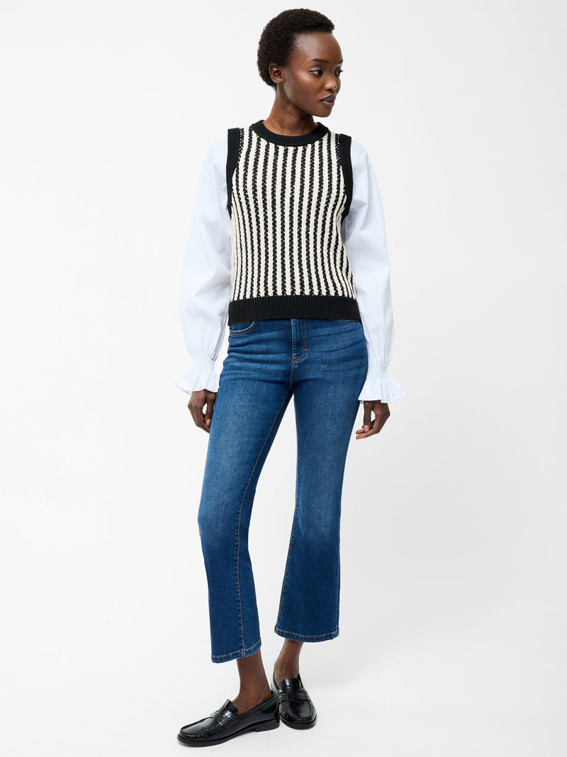 French Connection 2-In-1 Tank Shirt Black/Classic Cream