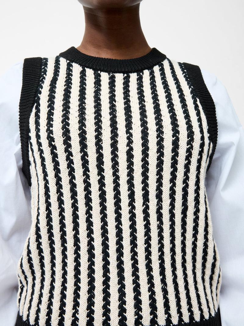 French Connection 2-In-1 Tank Shirt Black/Classic Cream