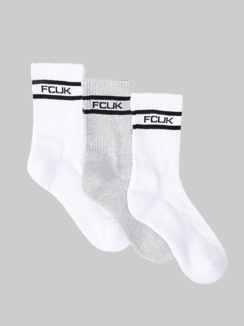 french connection 3 Pack FCUK Sports Stripe Socks Multi 2