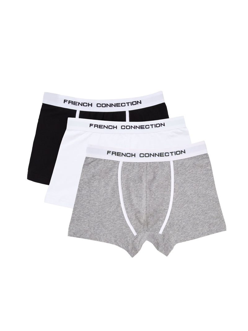 french connection 3 Pack French Connection Boxers Black/White/Grey