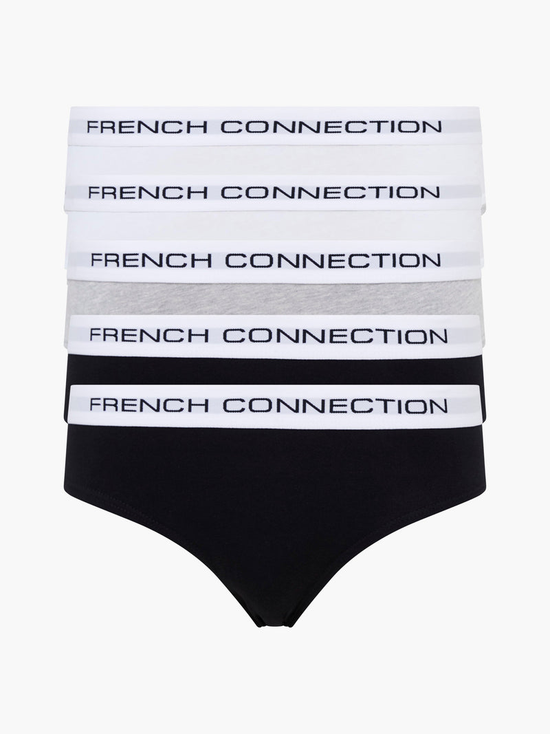 french connection 5 Pack French Connection Briefs Black/Black/White/White/Grey