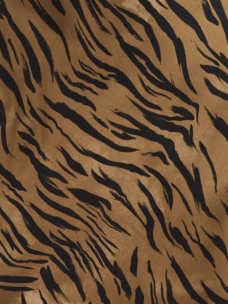 French Connection Adeline Ennis Eco Satin Lace Trim Dress Golden Olive Khaki