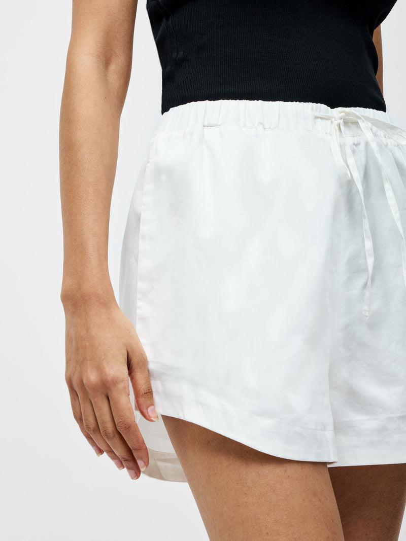 French Connection Alexis Cotton Drawstring Shorts Summer White