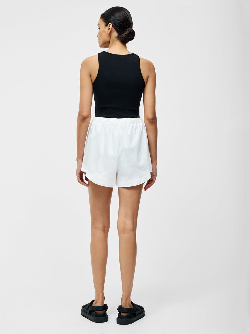 French Connection Alexis Cotton Drawstring Shorts Summer White