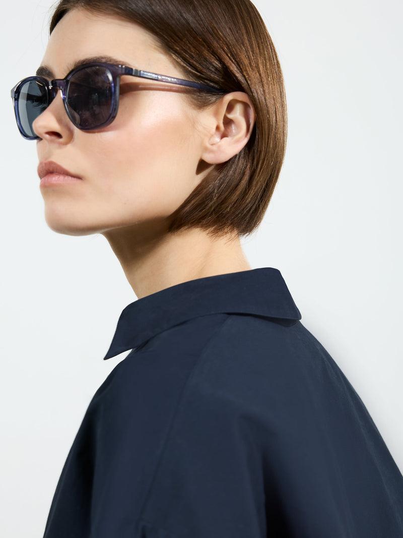 French Connection Alissa Cotton Popover Shirt Navy/White