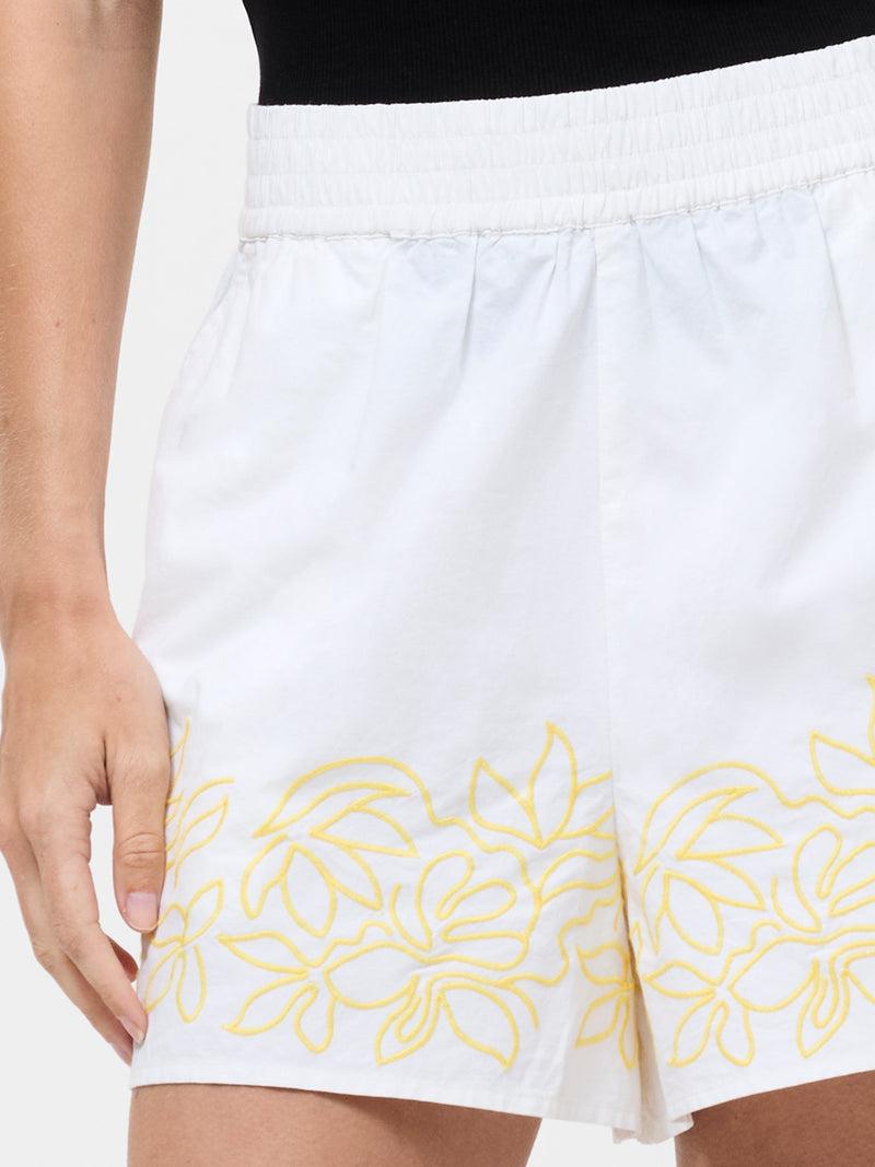 French Connection Alissa Cotton Shorts Linen White/Butter Y