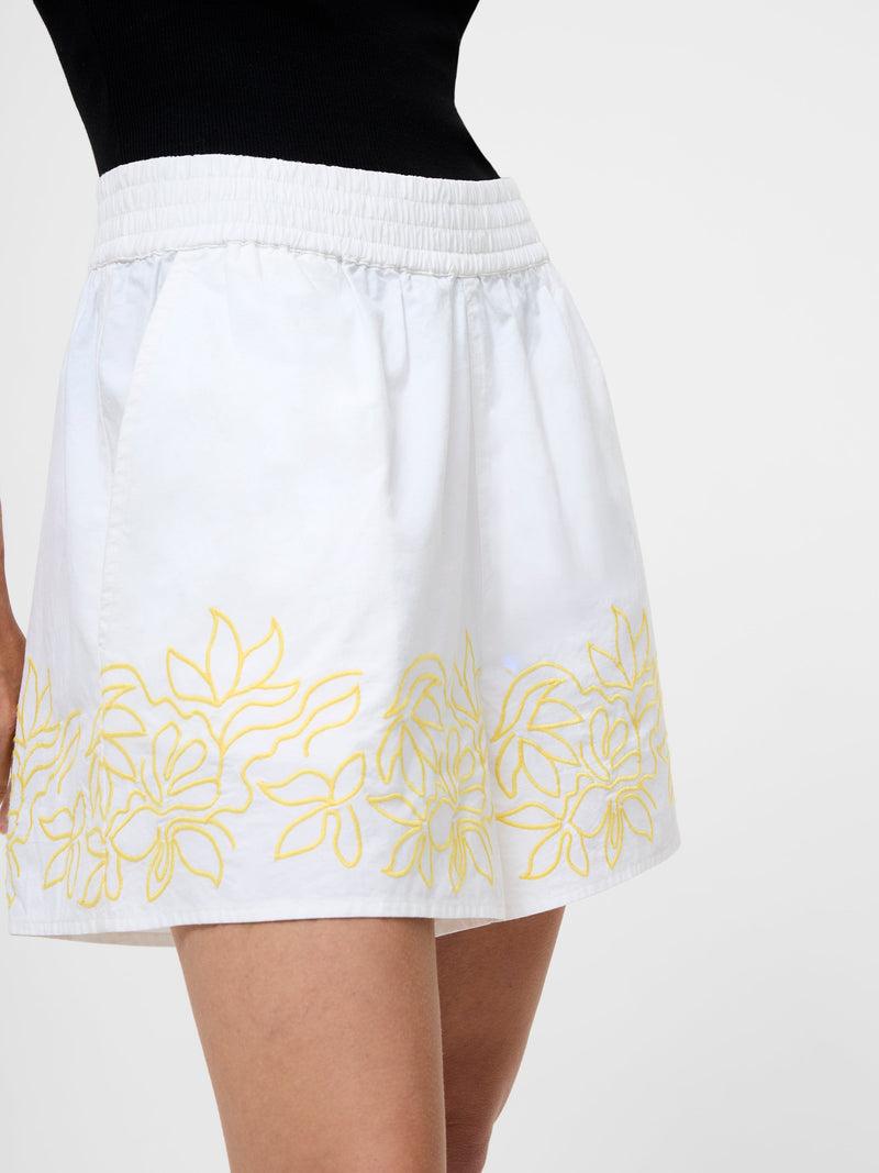 French Connection Alissa Cotton Shorts Linen White/Butter Y