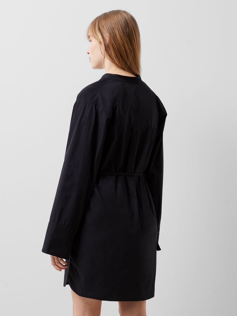 French Connection Alissa Cotton Wide Sleeve Shirt Dress Blackout