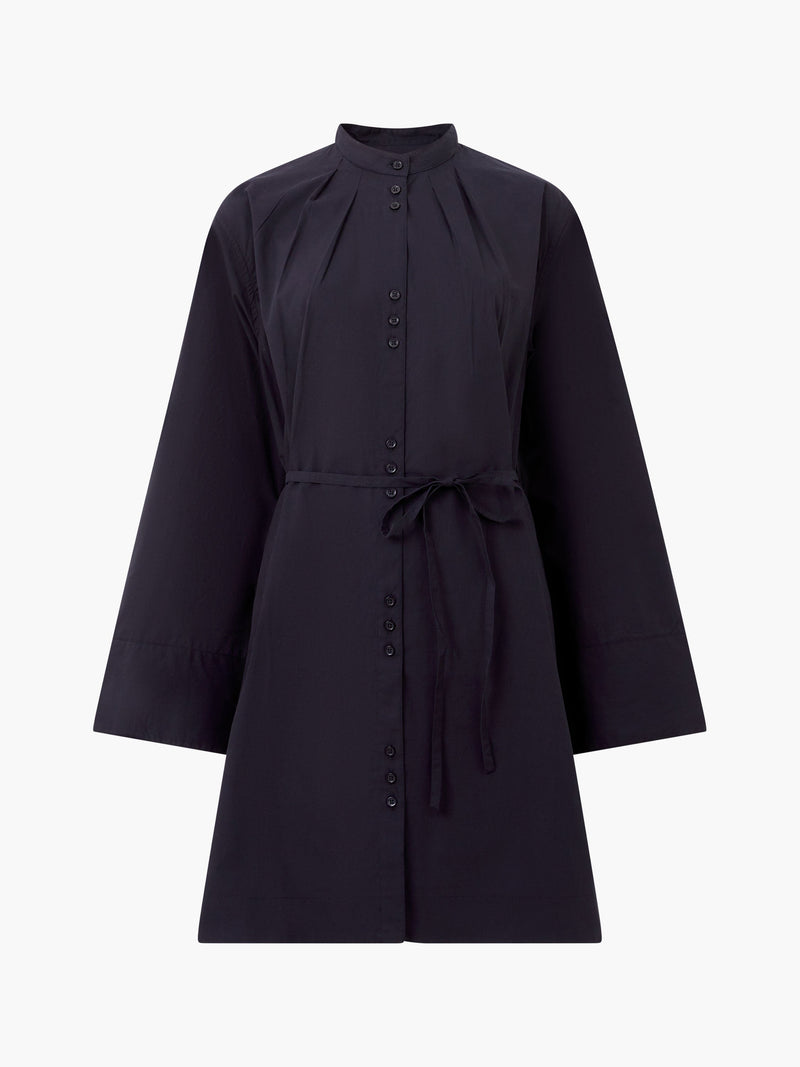 French Connection Alissa Cotton Wide Sleeve Shirt Dress Blackout