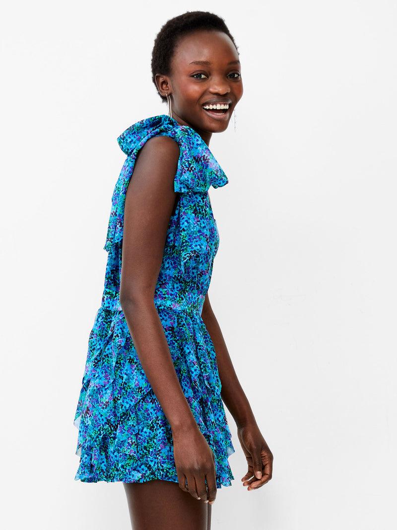 French Connection Andrea Ennis Asymmetric Mini Dress Cloisonne