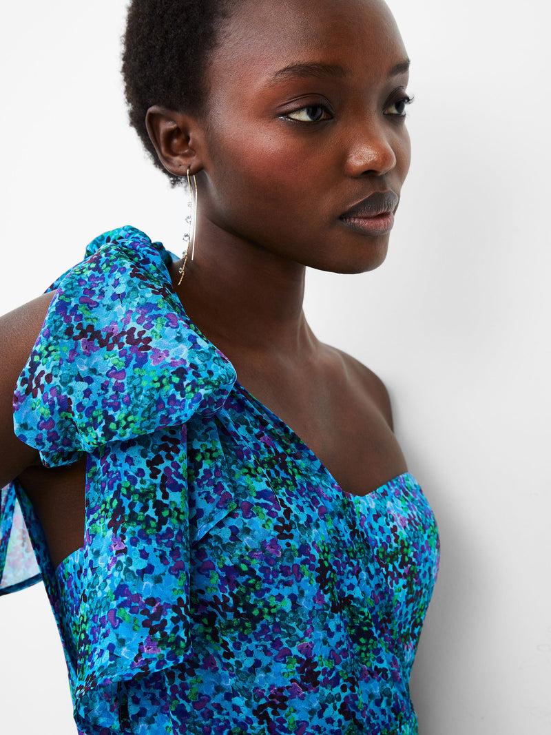French Connection Andrea Ennis Asymmetric Mini Dress Cloisonne